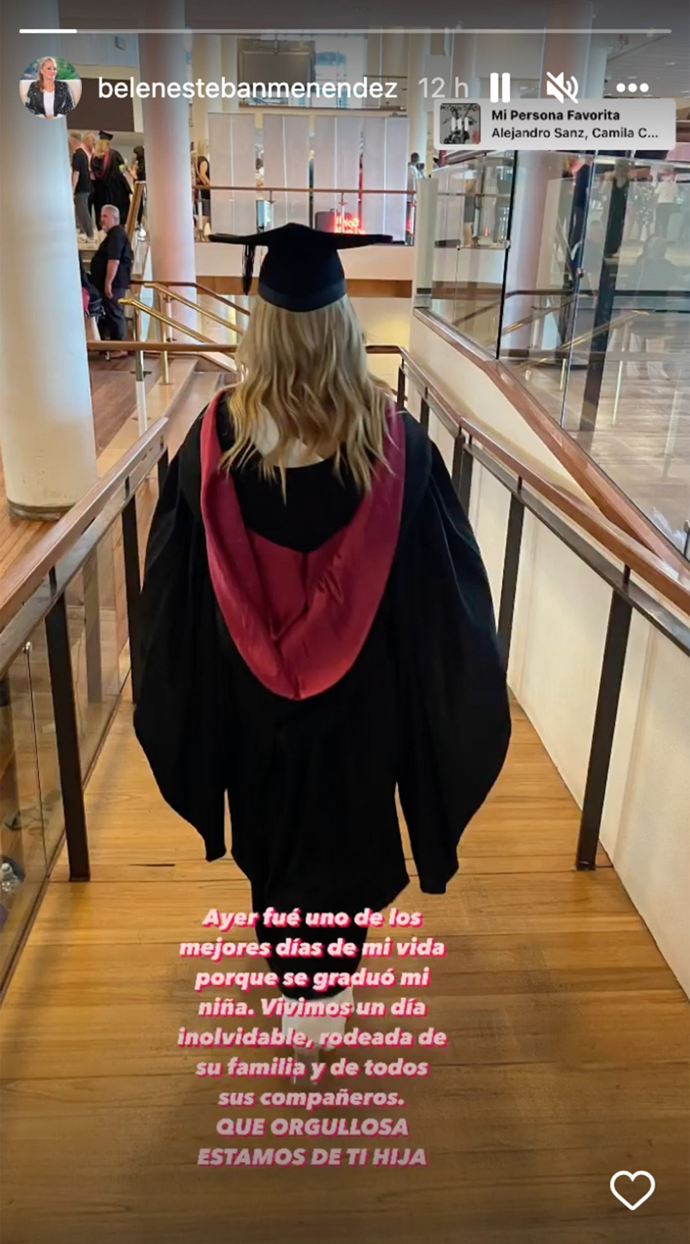 Bel&eacute;n Esteban en la graduaci&oacute;n de su hija / Instagram