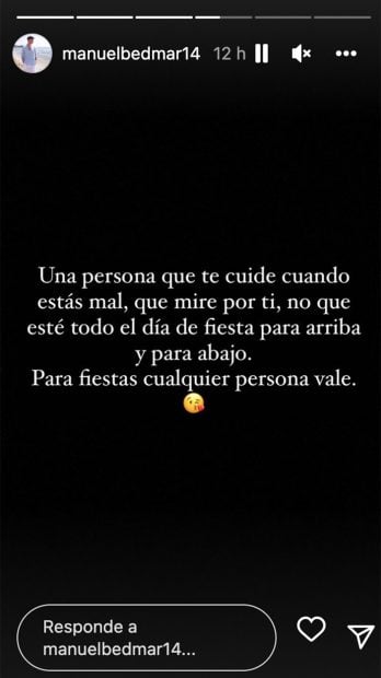 Storie de Manuel Bedmar / Instagram