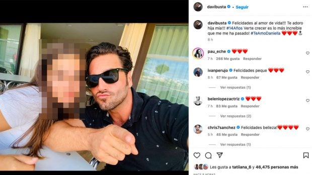 David Bustamante comparte una felicitaci&oacute;n dedicada a su hija en las redes sociales / Instagram @davidbusta