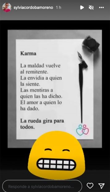 Story de Sylvia C&oacute;rdoba / Instagram @sylviacordobamoreno