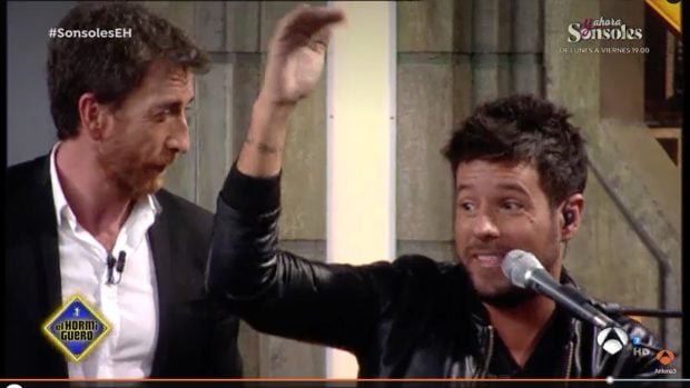 Pablo Motos junto a Pablo L&oacute;pez en 'El Hormiguero' / Antena 3