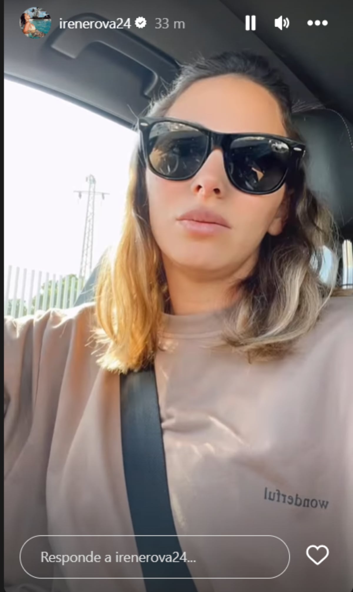 Irene Rosales, en su coche / Instagram