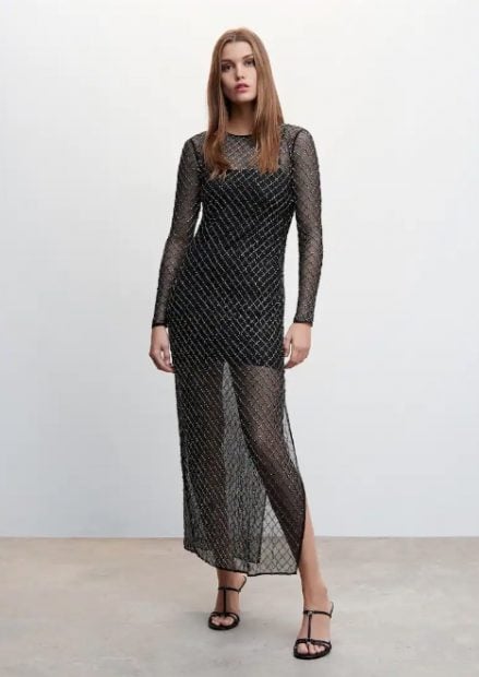 Vestido semitransparente Mango