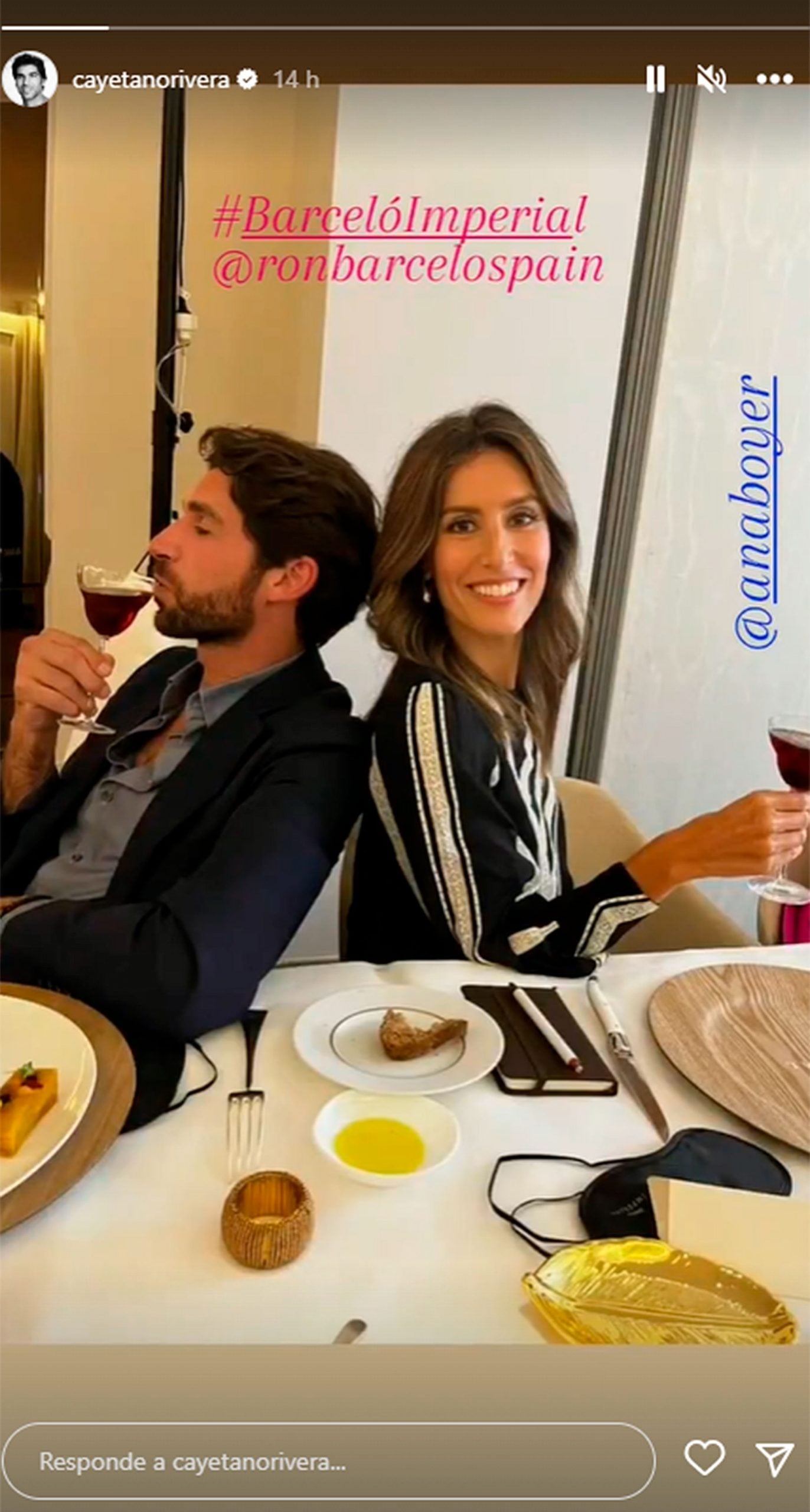 Cayetano Rivera y Ana Boyer, en Instagram