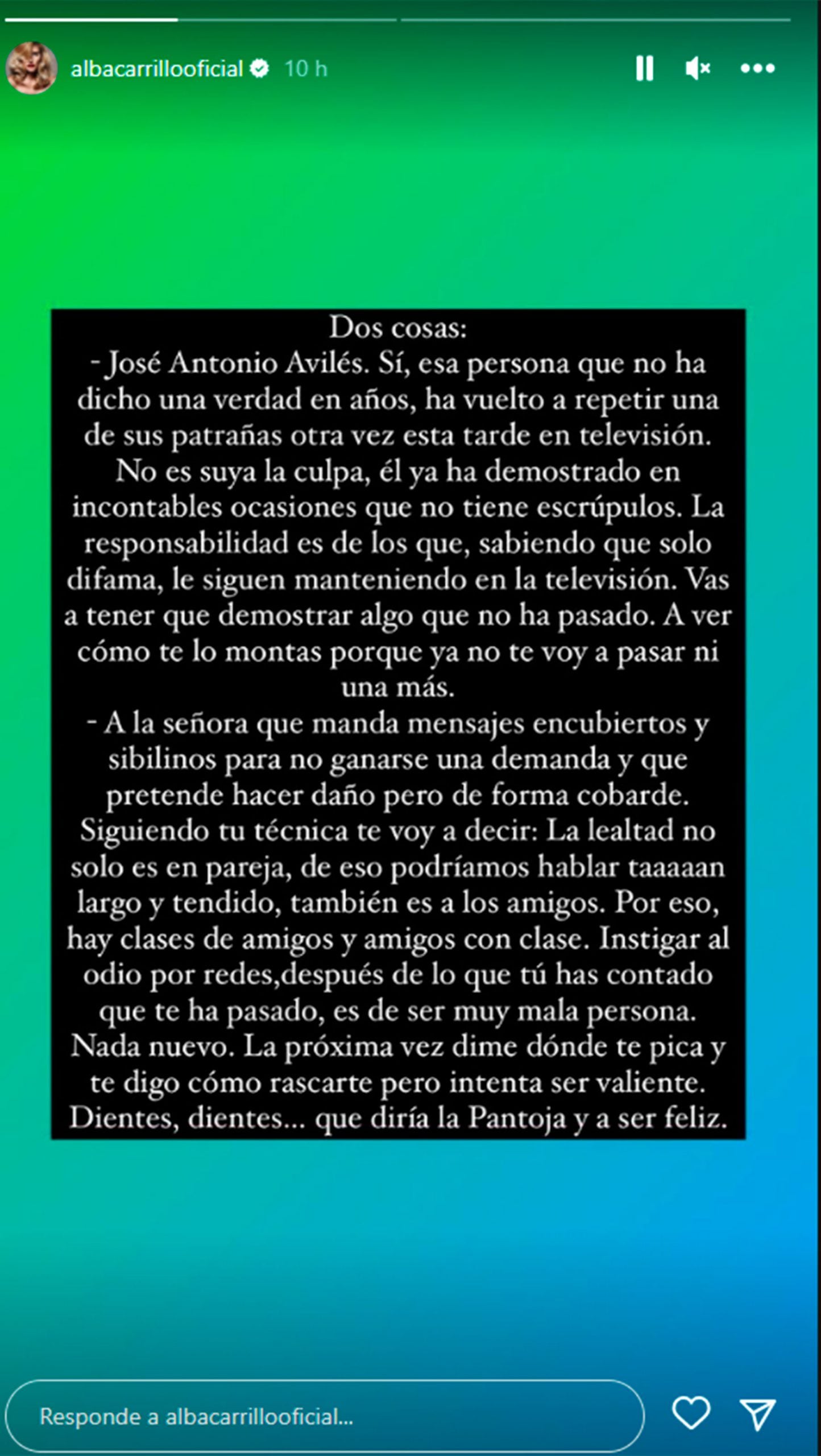 Story de Alba Carrillo / Instagram