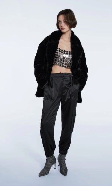 Pantalones cargo satinados
