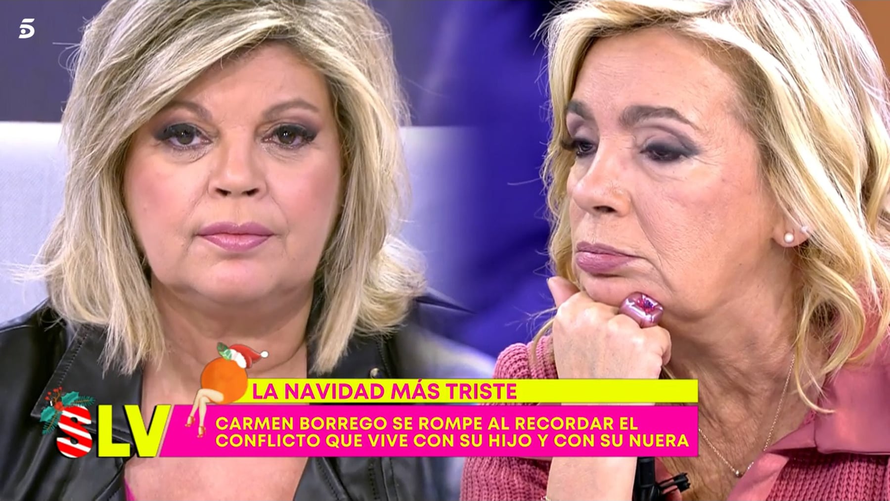Carmen Borrego y Terelu Campos en el plat&oacute; de 'S&aacute;lvame' / Telecinco