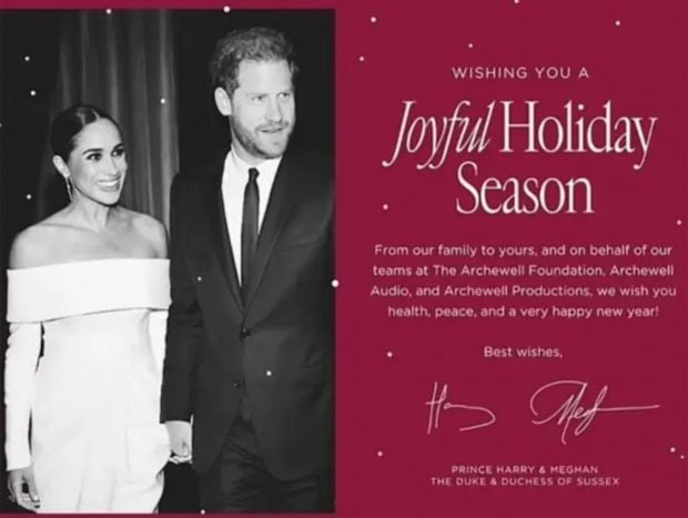 La felicitaci&oacute;n navide&ntilde;a del pr&iacute;ncipe Enrique y Meghan Markle / Archewell
