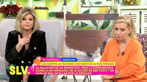 Terelu Campos y Carmen Borrego en 'S&aacute;lvame'. / Telecinco