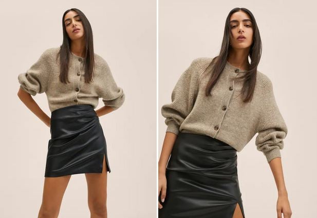 Esta falda está de moda porque hace tipazo y está super rebajada en Mango Outlet