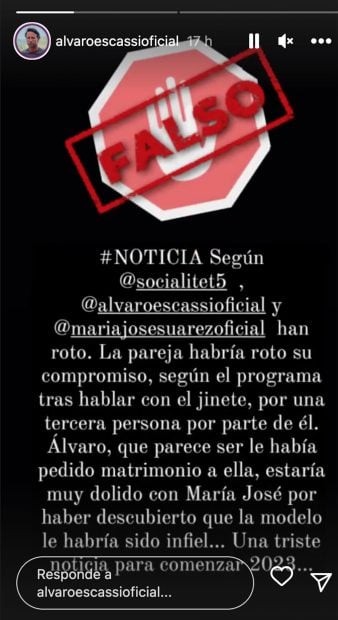 Álvaro Muñoz Escassi desmiente su ruptura / Instagram