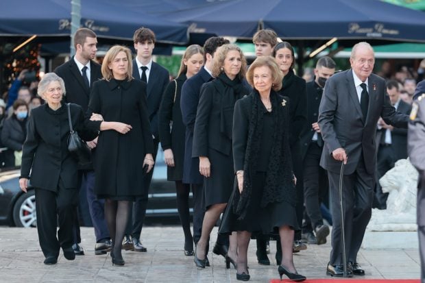 La Familia Real llegando al funeral de Constantino II / Gtres