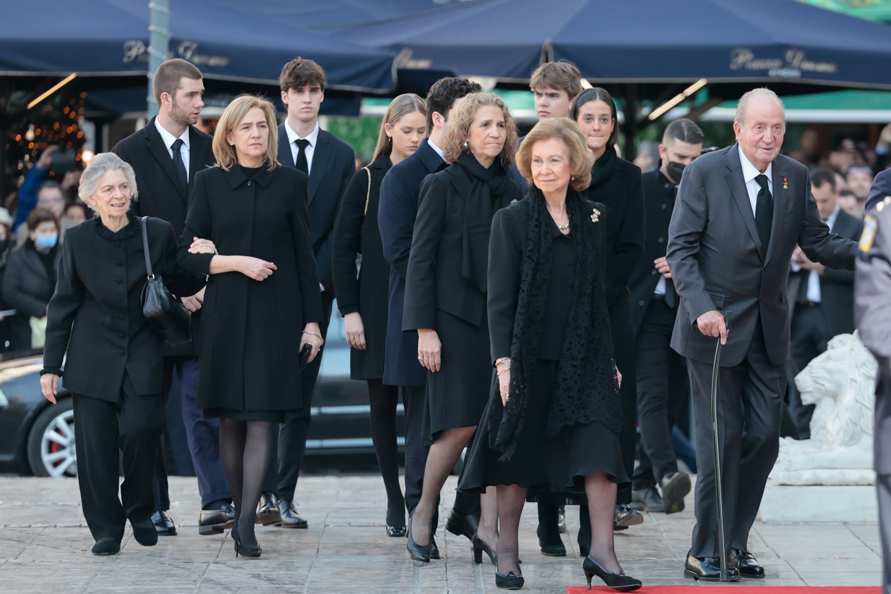 La Familia Real llegando al funeral de Constantino II / Gtres
