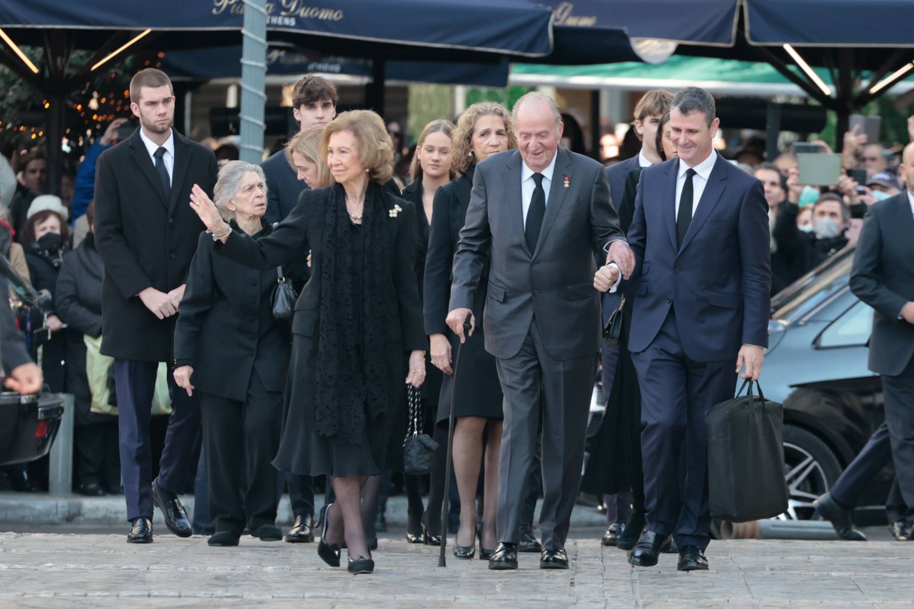 Miembros de la Familia Real Espa&ntilde;ola en el funeral de Constantino de Grecia / Gtres