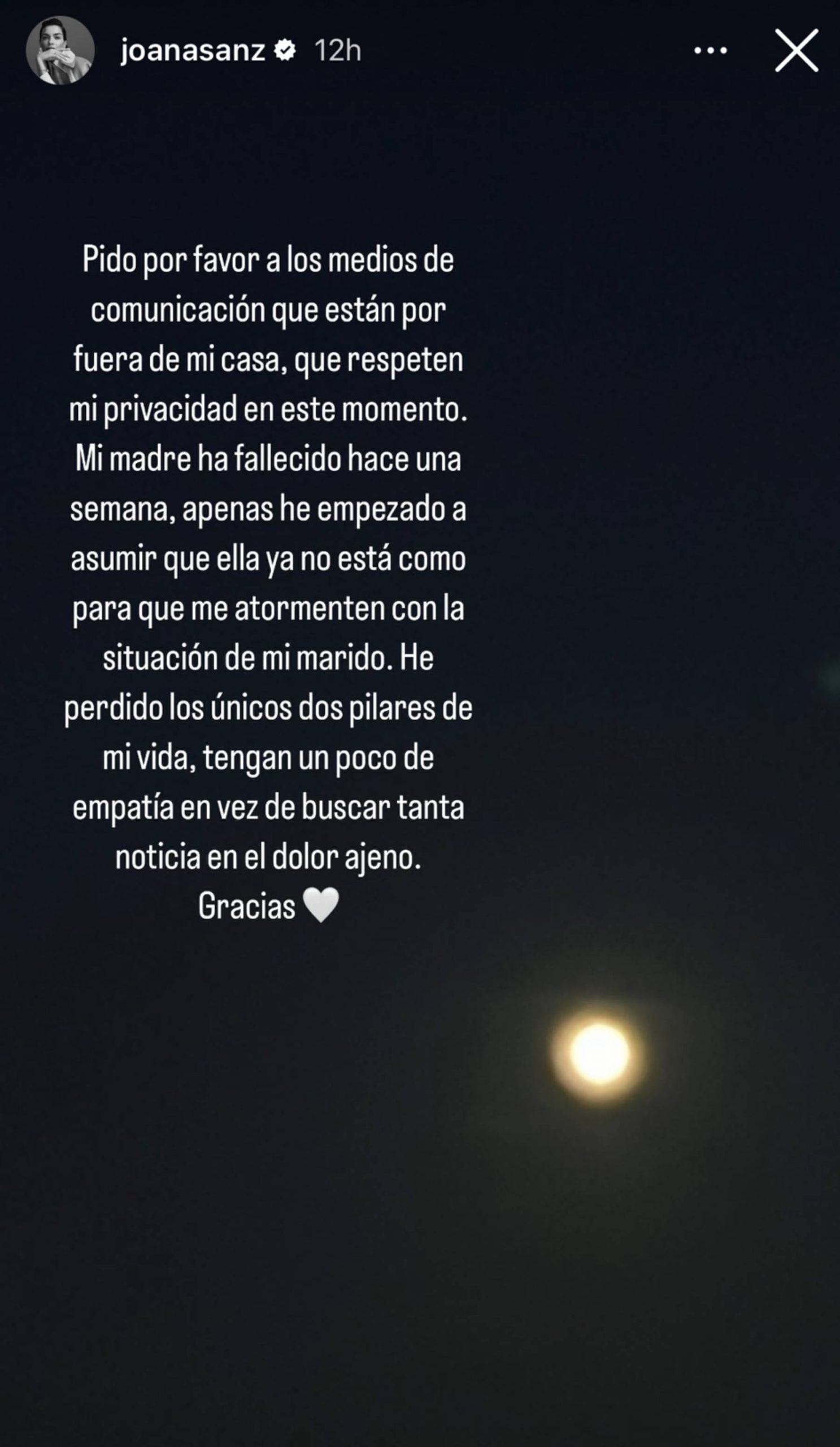 Stories de Joana Sanz publicado en su perfil de Instagram / Instagram