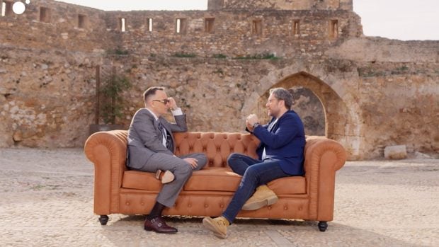 Risto Mejide y M&aacute;ximo Huerta en 'Viajando con Chester' / Cuatro