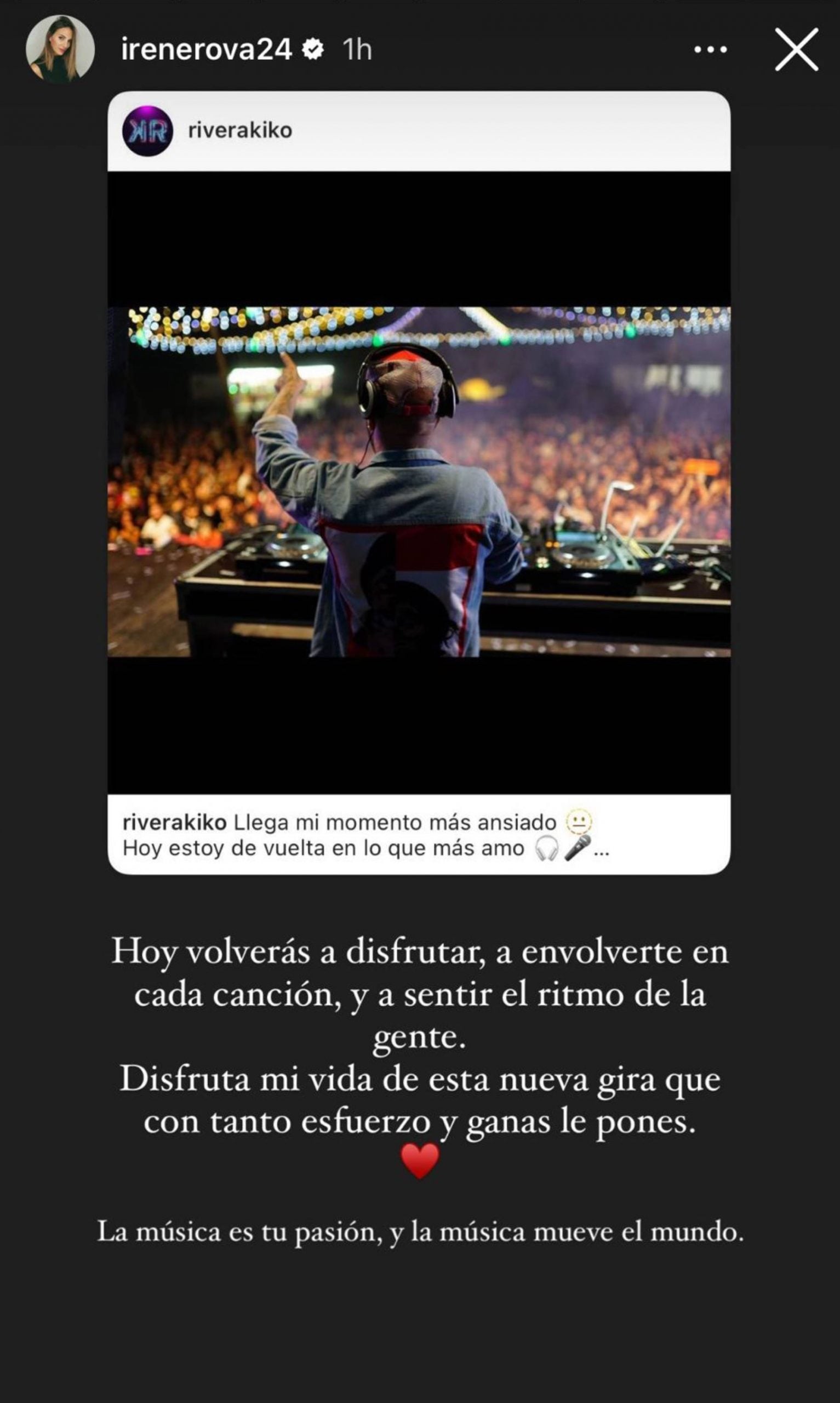 Stories de Instagram de Irene Rosales / Instagram 
