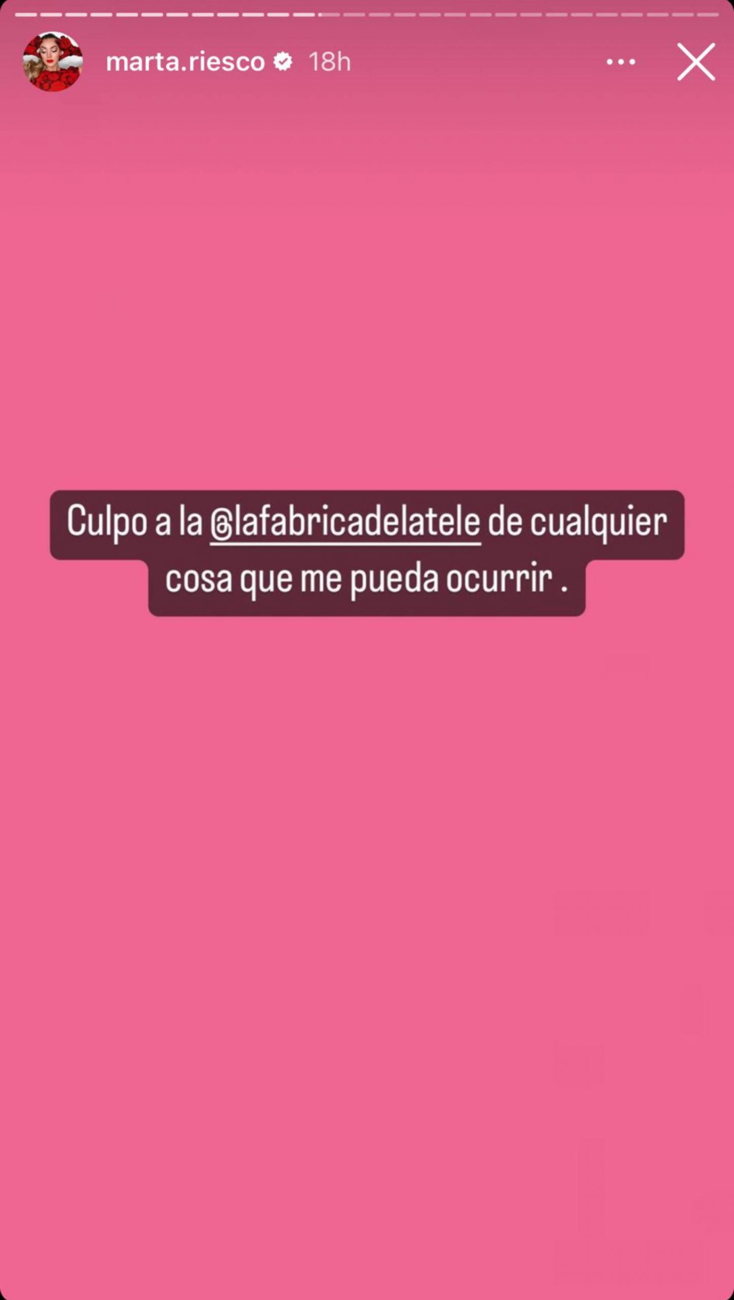 Un stories de Marta Riesco en Instagram / Instagram 