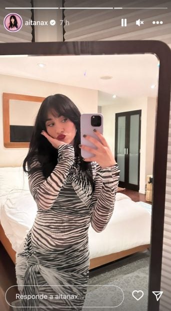 Aitana preparándose para la fiesta de los Grammy / Instagram