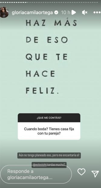 Storie de Gloria Camila Ortega. / Instagram