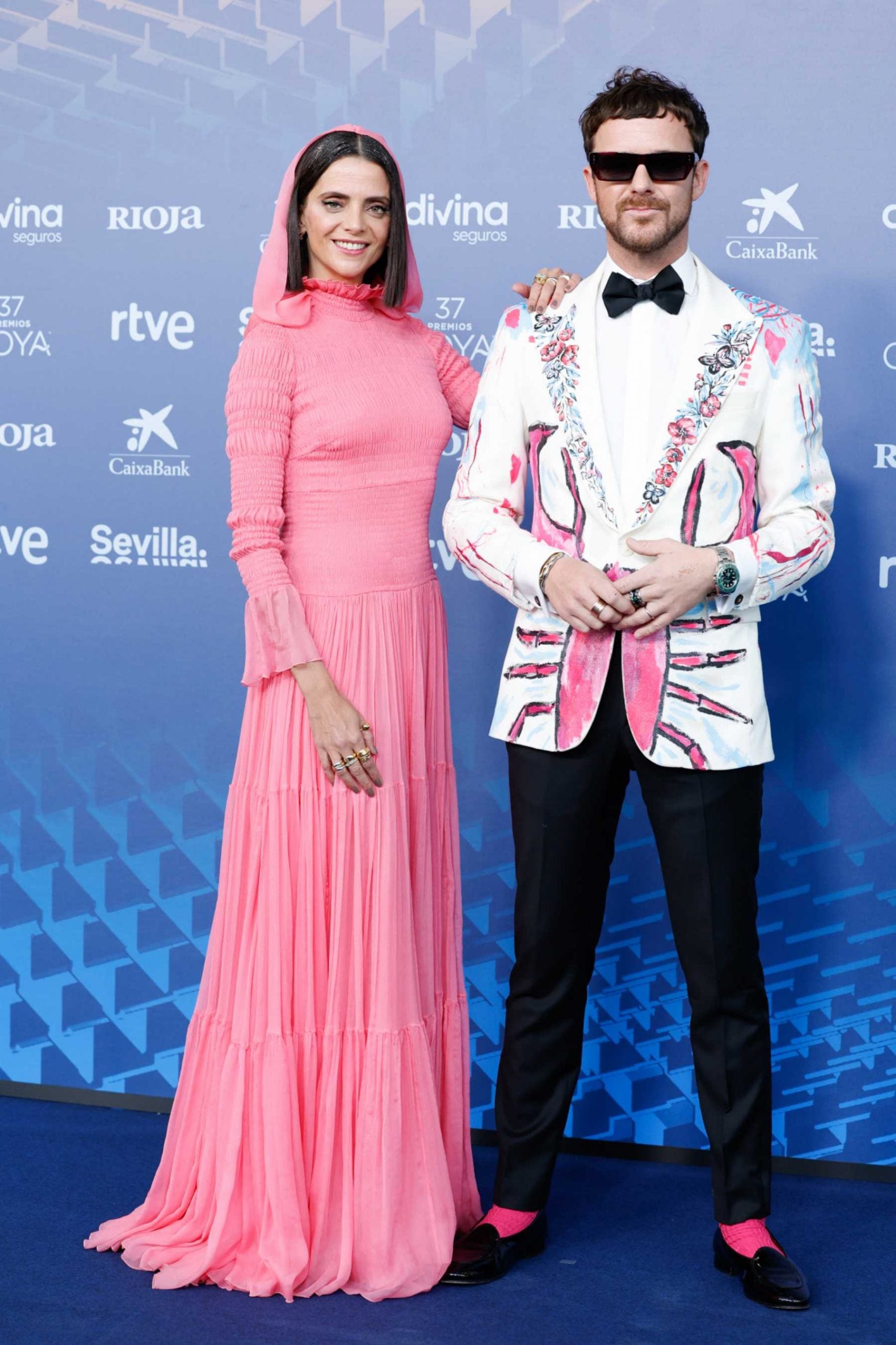 Macarena Gómez y Aldo Comas en el photocall de la 37ª edición de los Premios Goya / Gtres