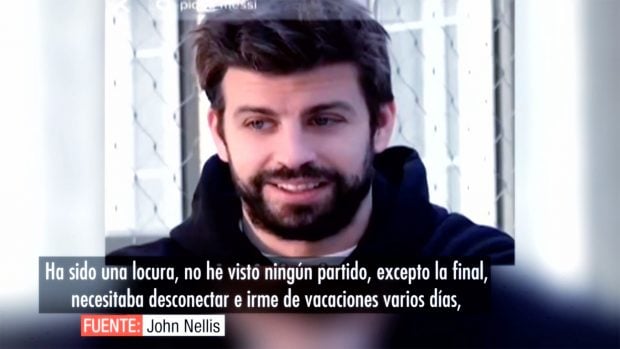 Gerard Piqu&eacute; en su entrevista con John Ellis. / Telecinco
