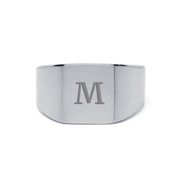 Sello rectangular de acero para hombre. / Customima
