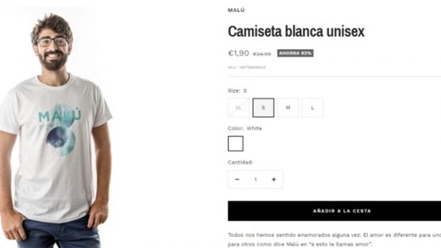 Camiseta de 'merchandasing' de Mal&uacute; / Smfstore