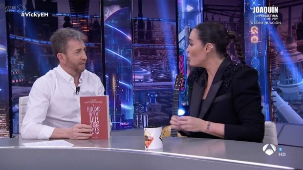 Vicky Mart&iacute;n Berrocal y Pablo Motos en 'El Hormiguero'. / Antena 3