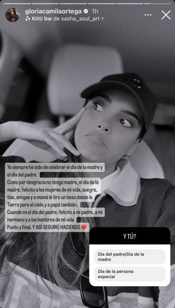 Stories de Instagram de Gloria Camila / Instagram