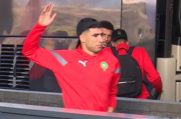 Achraf Hakimi en los aleda&ntilde;os del Estadio C&iacute;vitas Metropolitano. / Gtres