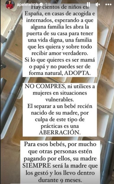 Ana Peleteiro opina sobre la maternidad de Ana Obreg&oacute;n / Redes sociales