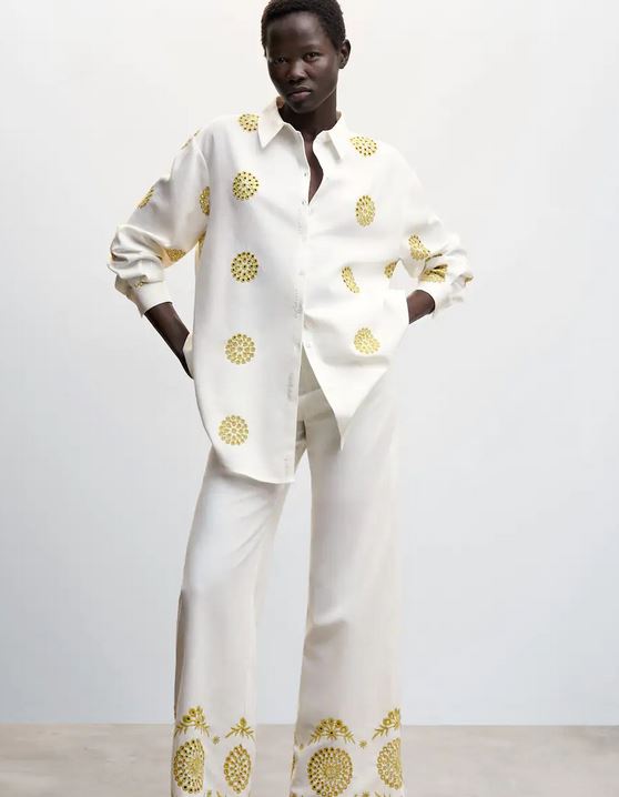 As&iacute; es el pantal&oacute;n de Mango que est&aacute; arrasando: bordados artesanales y veraniego