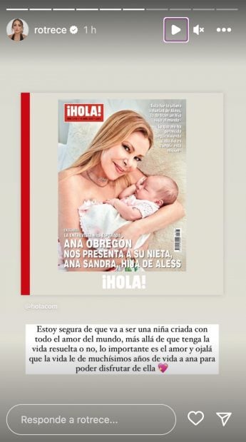 Roc&iacute;o Flores a favor de Ana Obreg&oacute;n / Instagram