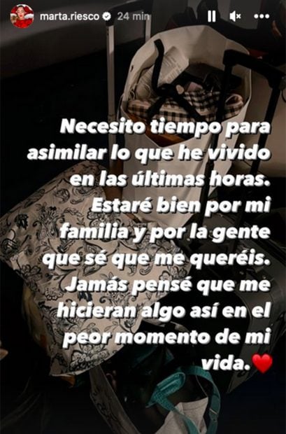 Storie de Marta Riesco / Redes sociales 