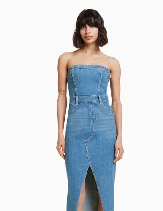 El vestido vaquero de Bershka que ha desatado la fiebre: se viene una plaga esta primavera