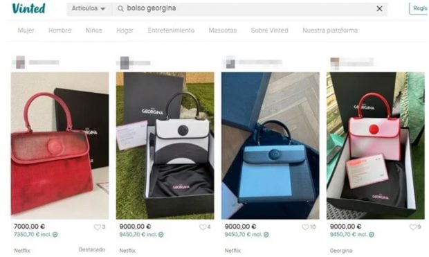 Venta de los bolsos de lona de Georgina Rodr&iacute;guez. / Vinted