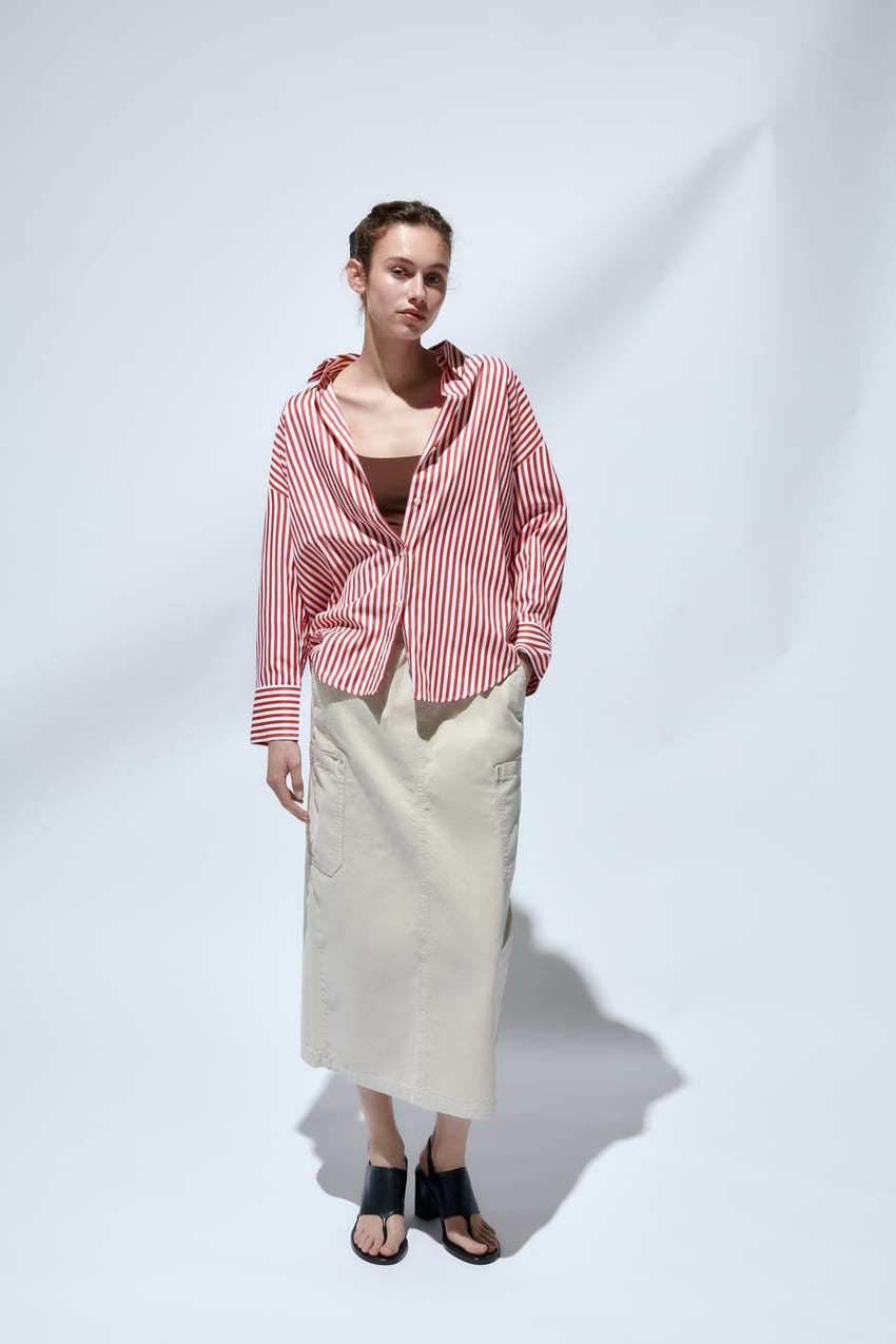 Una camisa de rayas c&oacute;moda y fina: Zara da en la clave para sus clientas