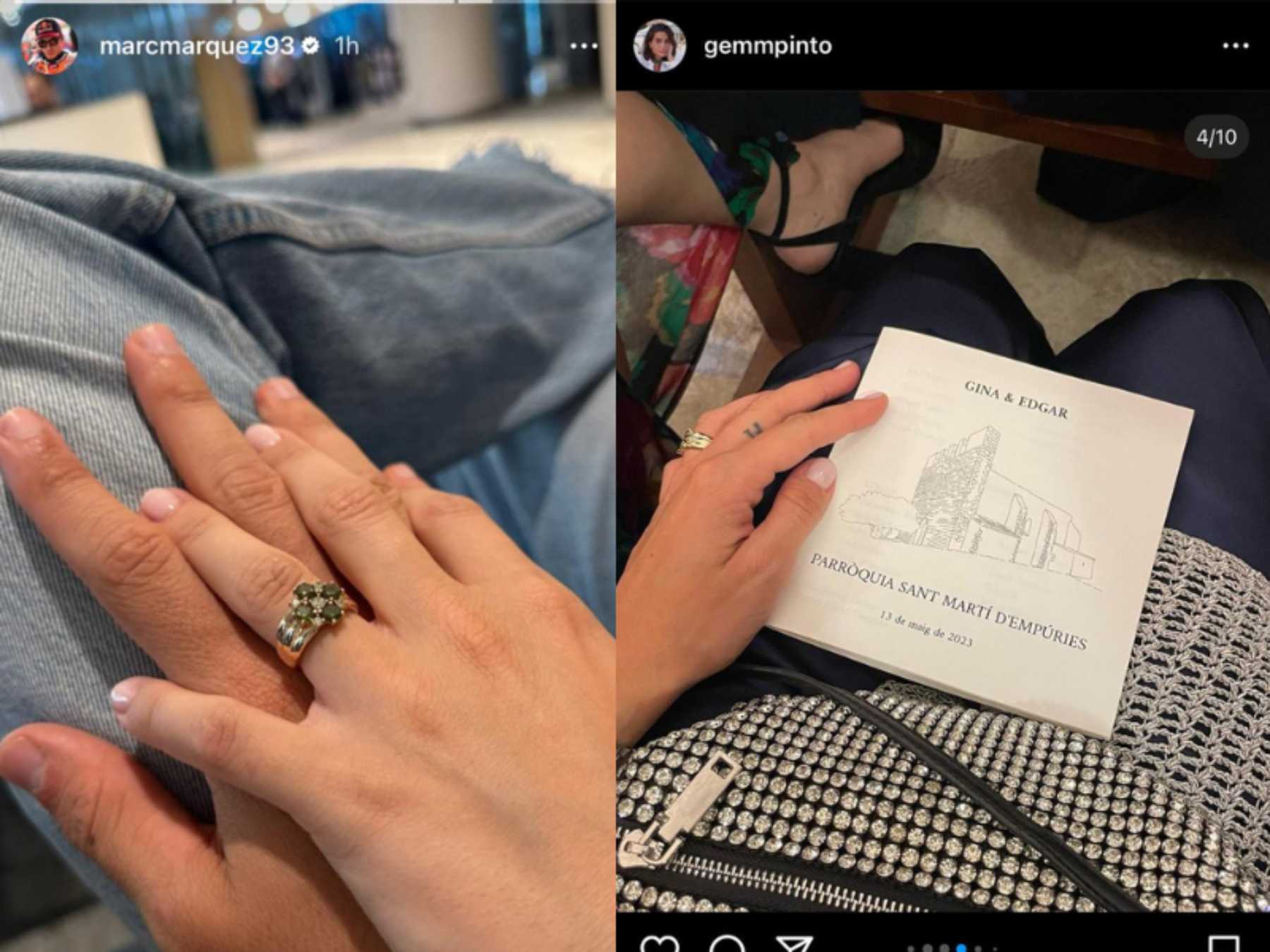 Stories de Marc M&aacute;rquez y Gemma Pinto / Instagram