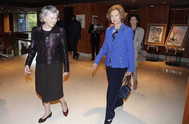 La Reina Sof&iacute;a y Ana de Orleans en la Escuela Superior de M&uacute;sica Reina Sof&iacute;a de Madrid. / Gtres
