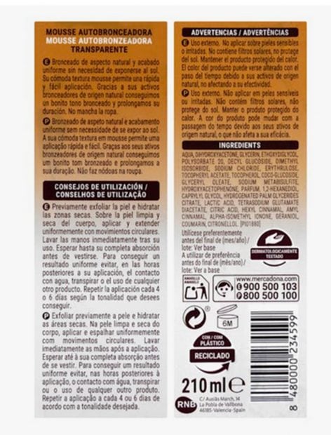 Autobronceador de Mercadona / Mercadona