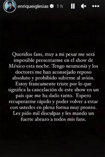 Stories Enrique Iglesias / Redes sociales