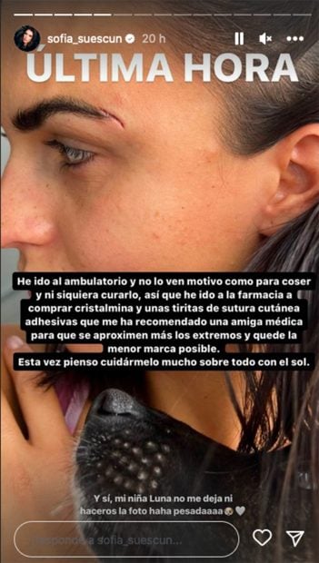 Sof&iacute;a Suescun narra el suceso en stories / Redes sociales