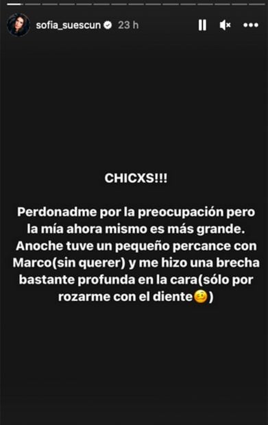 Storie de Sof&iacute;a Suescun / Redes sociales