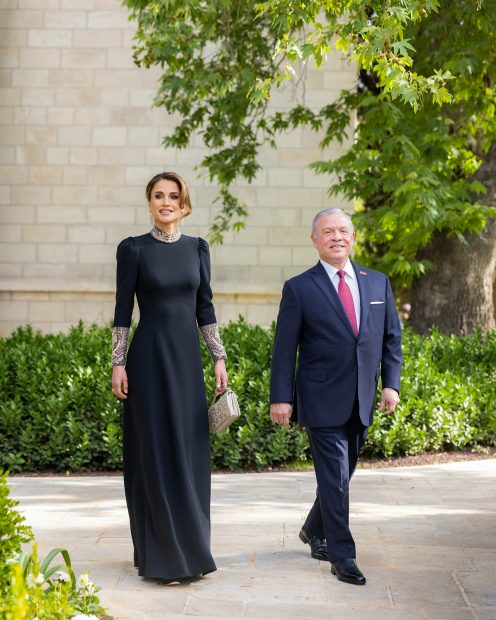Los reyes de Jordania en la boda del pr&iacute;ncipe Hussein de Jordania y Rajwa Al Saif. / Gtres