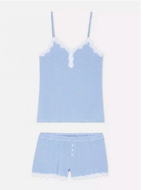 Pijama de Primark de estampado de rayas azules y blancas / Primark