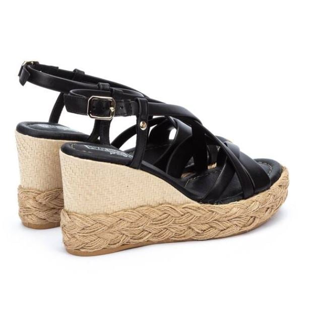 sandalias cu&ntilde;a negro