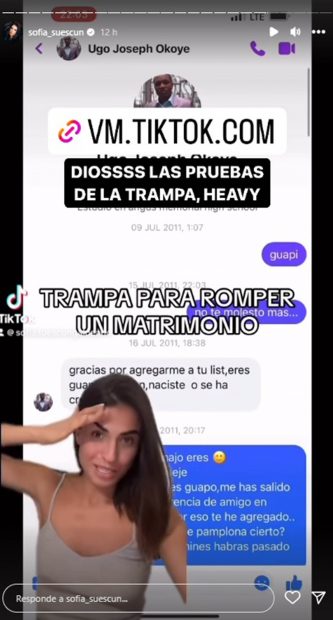 Storie de Sof&iacute;a Suescun. / Instagram