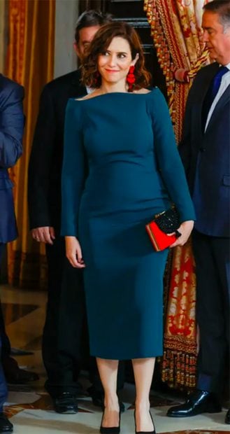 Isabel D&iacute;az Ayuso con un vestido de Vicky Mart&iacute;n Berrocal / Gtres
