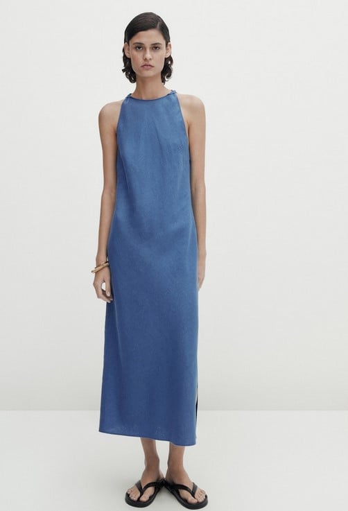 Massimo Dutti nos enamora con el vestido halter de lino con un color que debes fichar ya